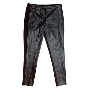 Worthington Faux Leather Front Black Leggings Size M